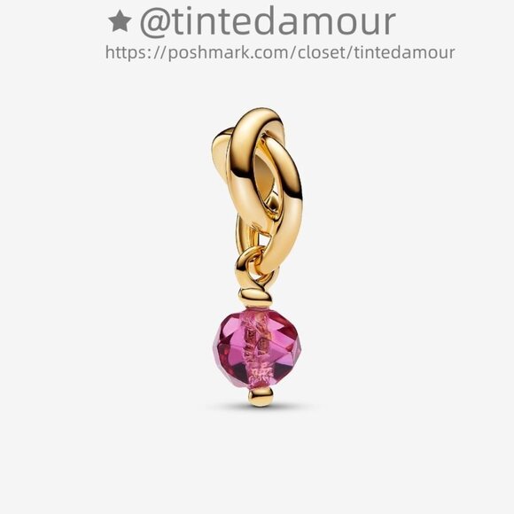 Pandora October Pink Eternity Circle Dangle Charm - Picture 1 of 2